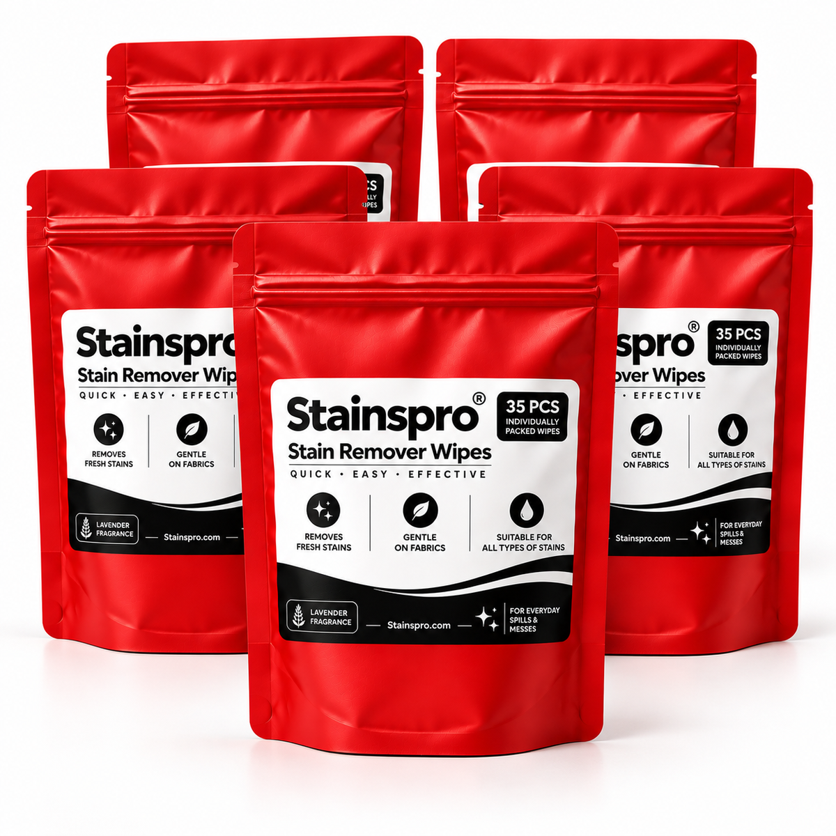 Stainspro Stain Remover Wipes – 5 Packs Bundle | Total 175 Wipes